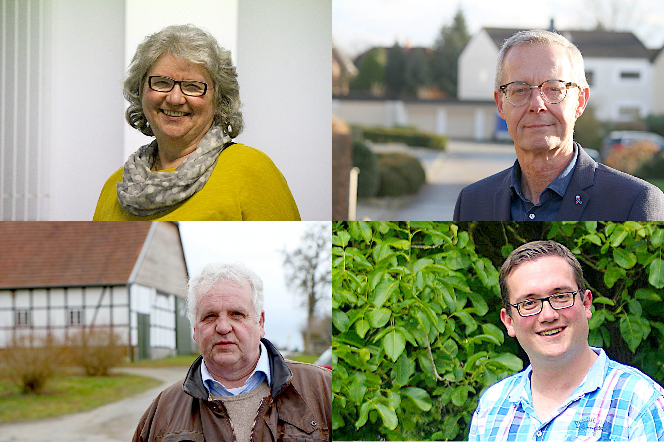 Vier Parteien Porträts