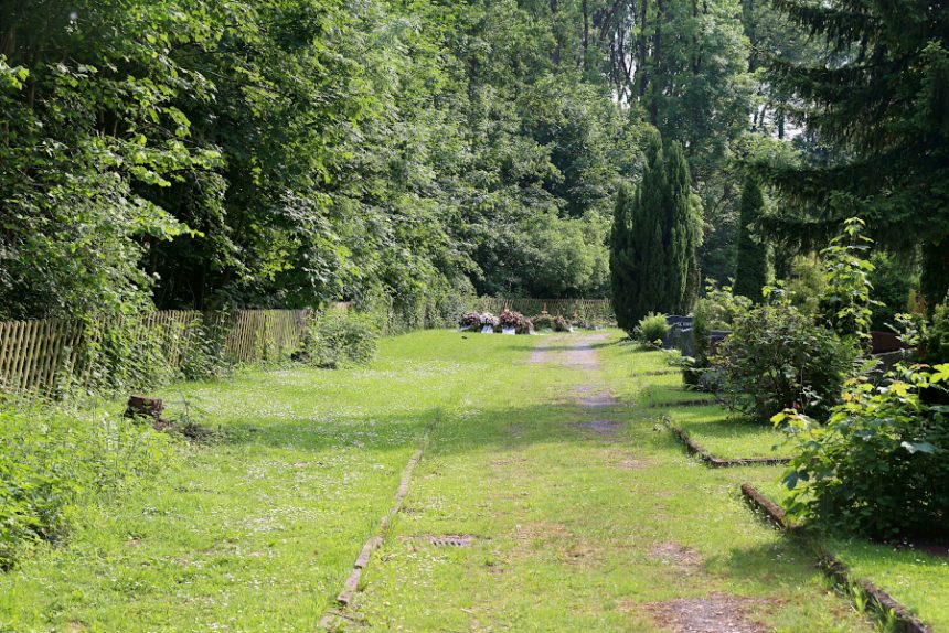 Auf dem Waldfriedhof Dahlhausen muss ein Gräberfeld früher als geplant saniert werden, weil dieses vor vier Jahren sanierte Feld schon fast voll belegt ist. Foto: Thomas Dohna