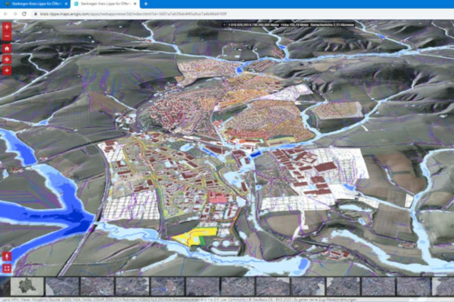 Auszug aus dem digitalen Zwilling (Kreis Lippe). Quelle: Kreis Lippe