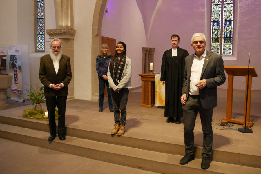 Gestalteten den Gottesdienst: Uwe Wiemann, Hella Hartel, Rachel S. Tirkey, Sven Lesemann und Christian Reiser. v.l.