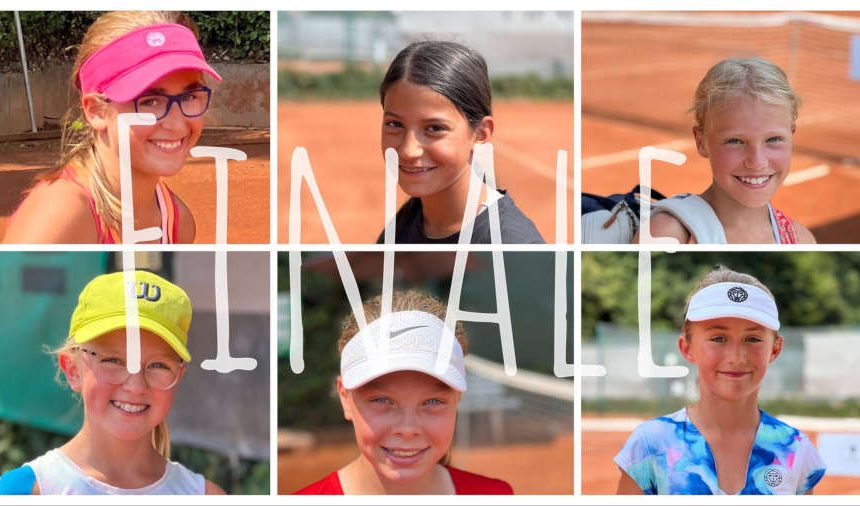 Die Finalteilnehmerinnen des 45. Nationalen Deutschen Jüngstenturniers beim Tennisclub Leopoldshöhe. Fotos/Collage: Privat.
