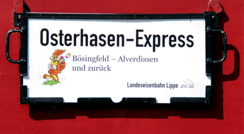 Bahn frei für den Osterhasenexpress von Bösingfeld nach Alverdissen und zurück. (Michael Rehfeld)