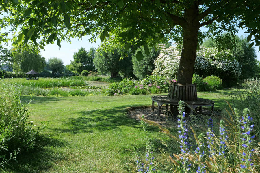 Im Garten der Asemissens gibt es Plätze zum Genießen. Foto: Martin Düsterberg