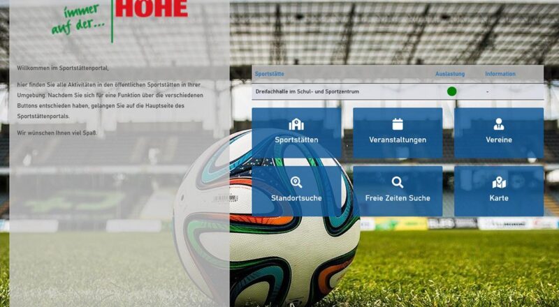 Die Gemeinde hat jetzt ein Internettool freigeschaltet, mit dem Zeiten in Sporthallen und Veranstaltungsstätten der Gemeinde gebucht werden können. Screenshot: Thomas Dohna