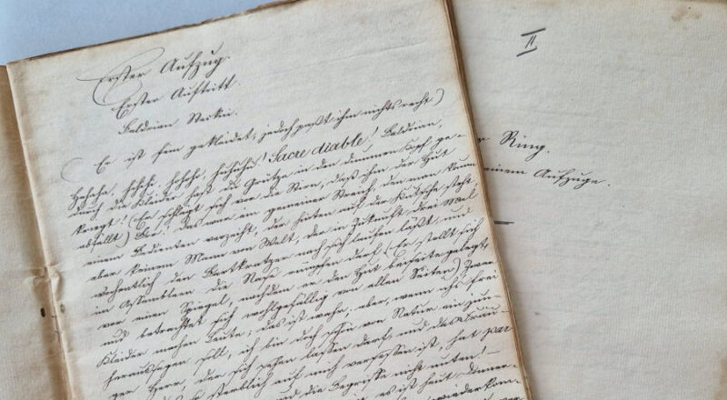 Manuskript aus dem Nachlass Friedrich Begemanns. Foto: Lippische Landesbibliothek