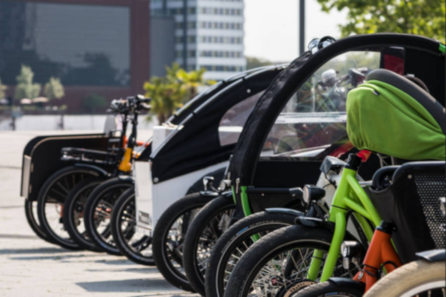 Beim Lastenrad Testival auf dem Kesselbrink können Lastenräder getestet werden. Foto: Cargobikeroadshow/Andreas Lörcher