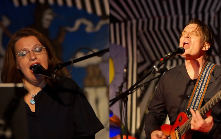 Das Rockband Duo „Feed A Cat A Pill” mit Beate Ramisch und Mike Pigorsch. Foto: Feed A Cat A Pill