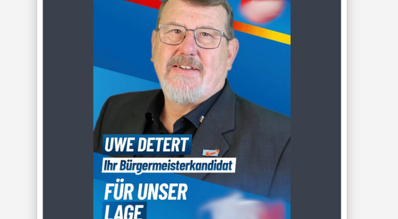 So warb Uwe Detert auch nach der ablehnenden Entscheidung der Wahlausschüsse um Stimmen. Screenshot: Leopoldshöher Nachrichten