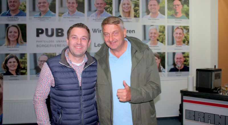 Sven Meier zu Evenhausen (links) und Martin Betge von der PUB freuen sich über den Erfolg der Wählervereinigung bei der Kommualwahl 2025. Foto: Thomas Dohna