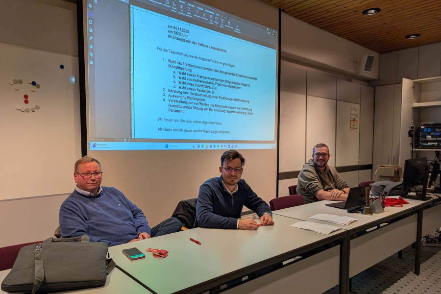 Thomas Jahn (von links), Joris Blöbaum und Nils Schotte bilden den Vorstand der SPD-Fraktion im Gemeinderat. Foto: SPD