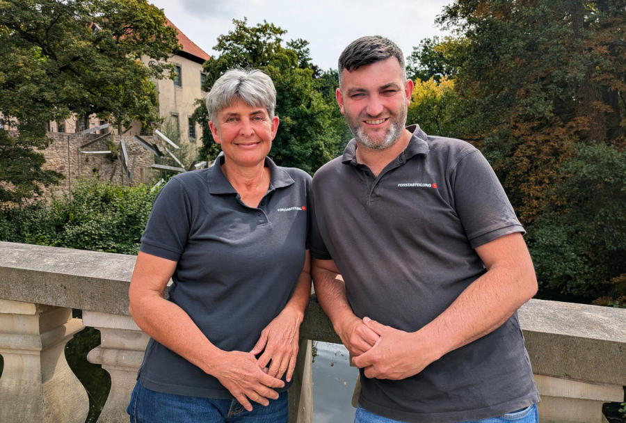 Neues Führungs-Duo in der Forstabteilung des Landesverbandes Lippe: Leiterin Susanne Hoffmann und Stellvertretender Leiter Christopher Kroos. Foto: LVL