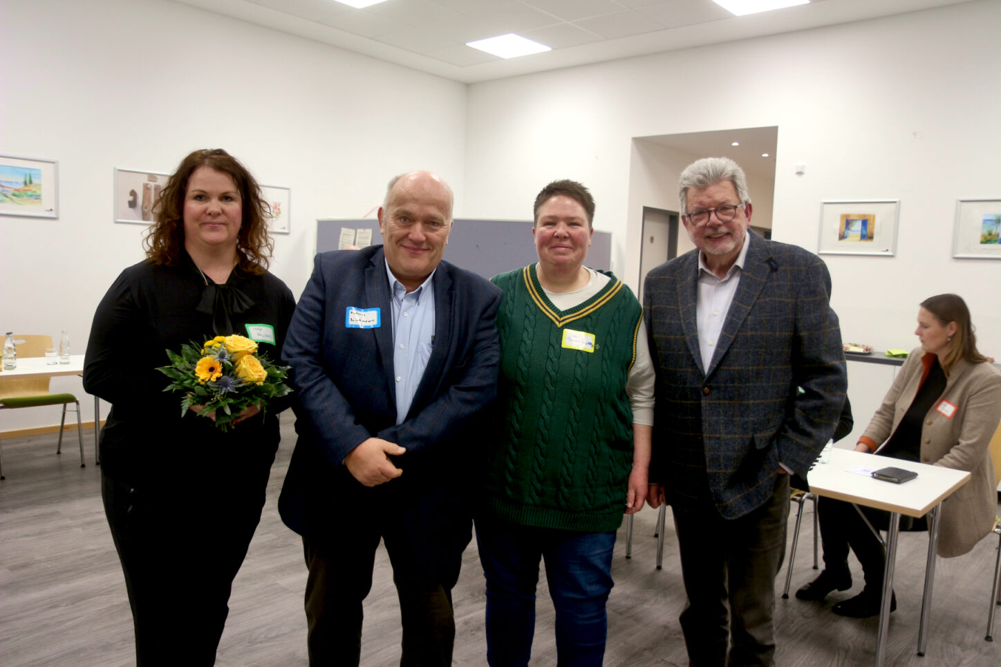 Nadja Stojilkovic, Andreas und Ilka Brinkmann sowie Gerhard Schemmel von der Bürgerstiftung Leopoldshöhe informierten über hochbegabte Minderleister. Foto: Thomas Dohna