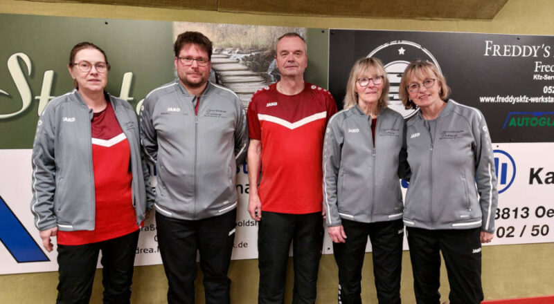 Heimsieg für die 5. Mannschaft mit (von links) Angelika Twarkowski, Jann Klein-Günnewyck, Udo Keeb, Erika Büker und Christine Piechottka. Foto: Privat