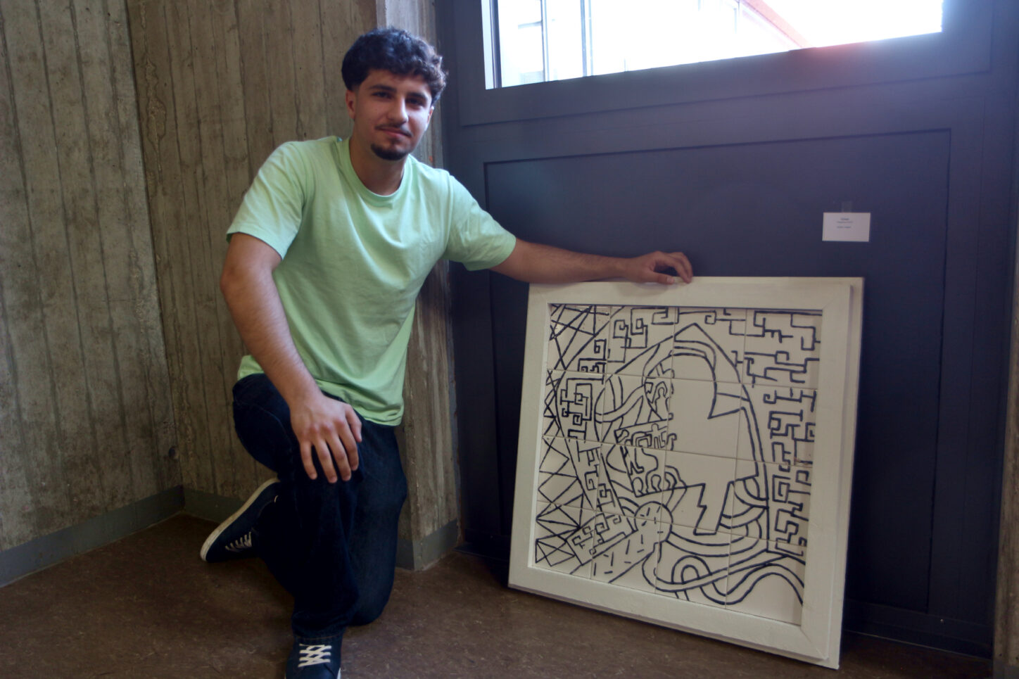 Civan zeichnete im Stil Keith Harings auf Kacheln. Foto: Thomas Dohna