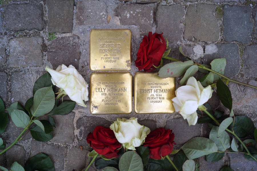Neu verlegte Stolpersteine in Oerlinghausen. Foto: Privat