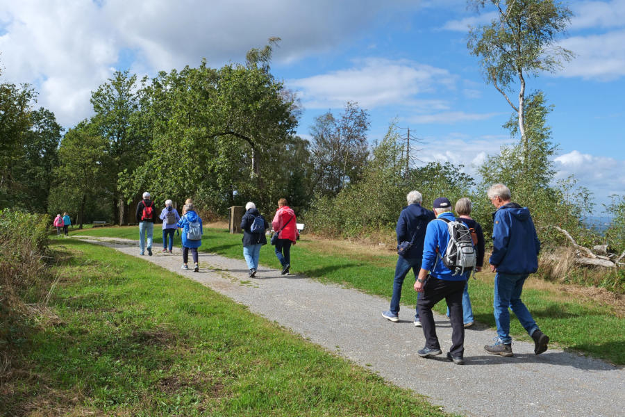 Die Wandergruppe auf dem Höhenwanderweg rund um den Tönsberg.